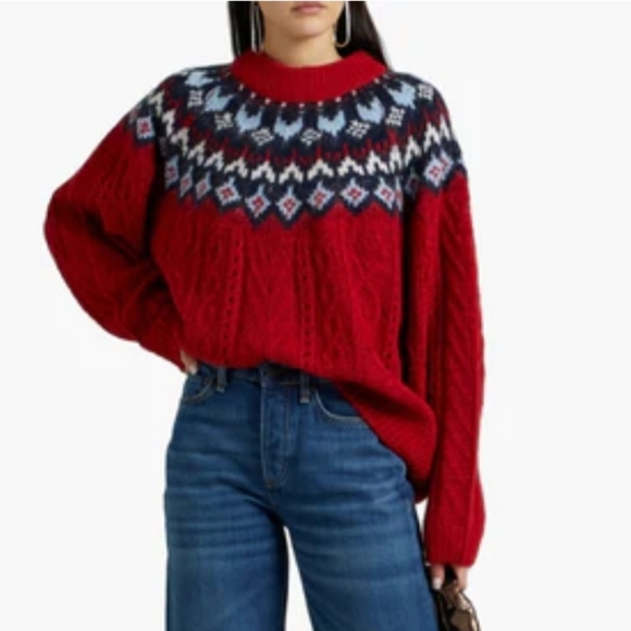 Rag and Bone Willow Fair Isle Crewneck Sweater L